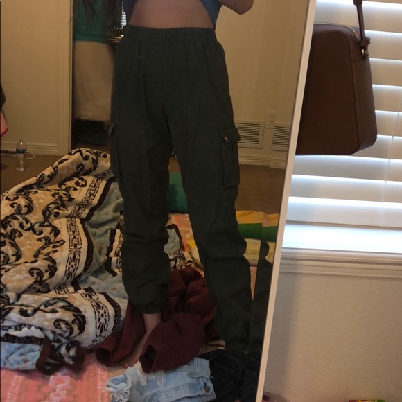 PrettyLittleThing Pants - PLT Green cargo pants